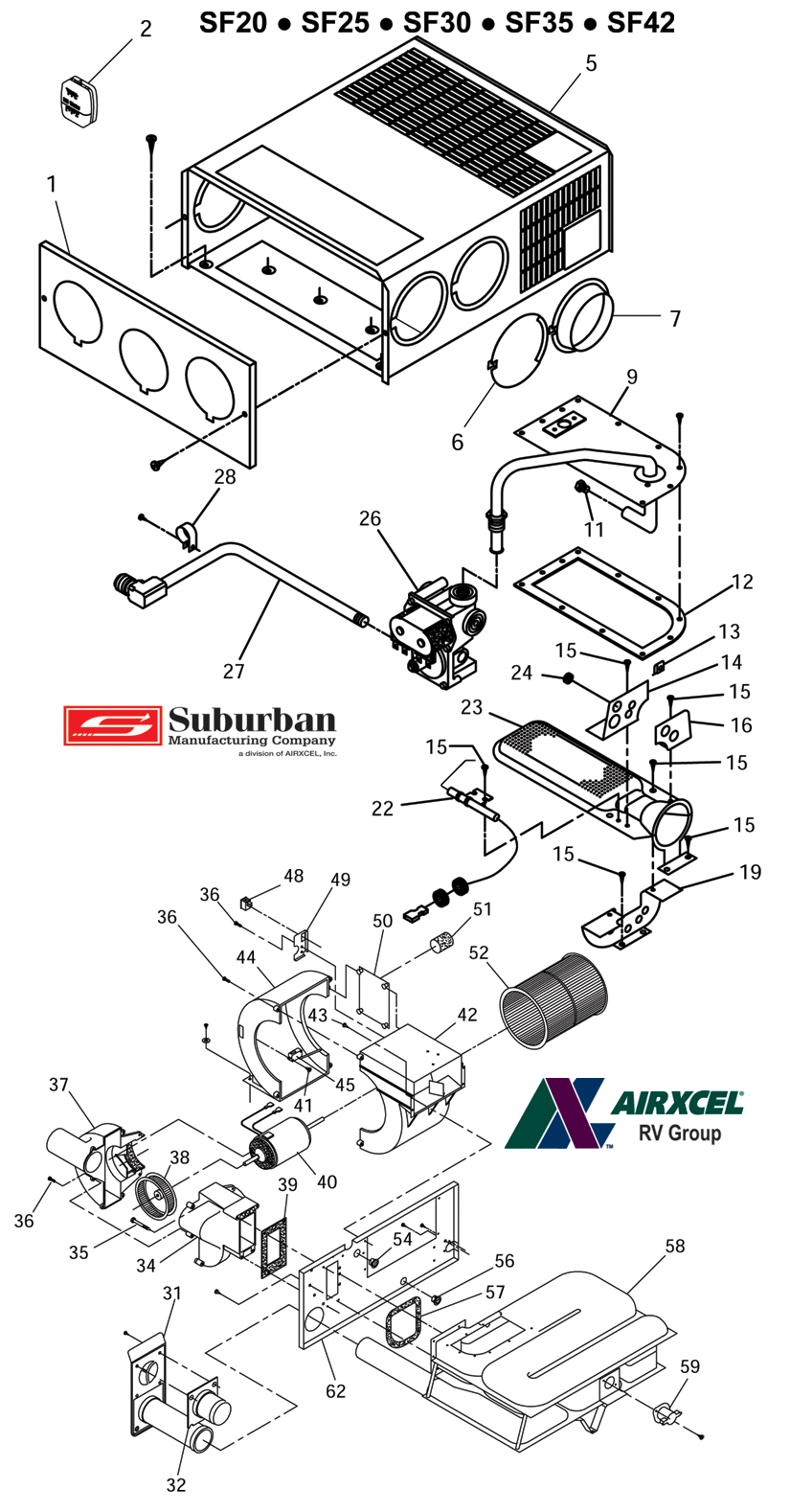 Suburban Furnace SF-20F New Style Parts | HighSkyRvParts.com
